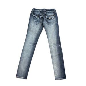 Miss Me Womens Skinny Distressed Jeans Size 26 Medium Wash Denim